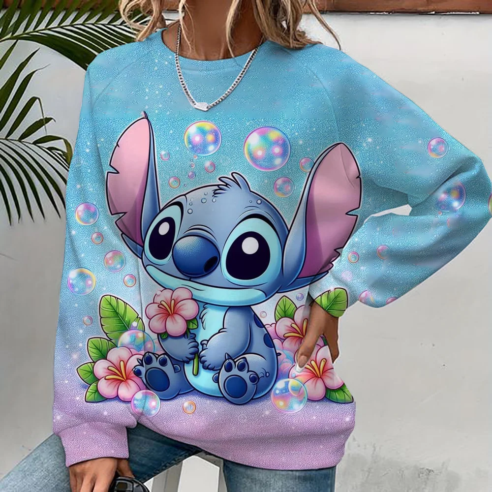 

Miniso женская одежда с героями мультфильмов, милый осенний пуловер с длинными рукавами и принтом Y2k, женские хлопковые топы, одежда