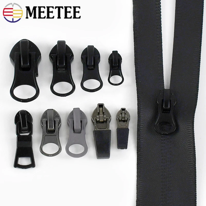 20Pcs 3# 5# 8# 10# Zipper Slider for Waterproof Zips Tape Reverse Nylon Zippers Puller Clothes Jacket Cursors Zip Repair Kit