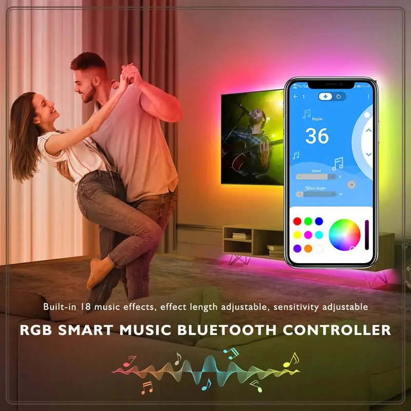 

Reliable-RGB Smart Music Bluetooth Smart Controller SP611E For WS2812B SK6812 WS2811 Addressable LED RGB Tape Strip,RGB Smart Mu