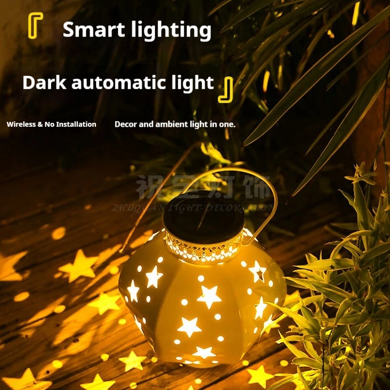 تعمل بالطاقة الشمسية مصابيح خارجية نجوم وظل ws الإضاءة مقاوم للماء حديقة فناء جو مصباح شرفة سطح المكتب ضوء الليل