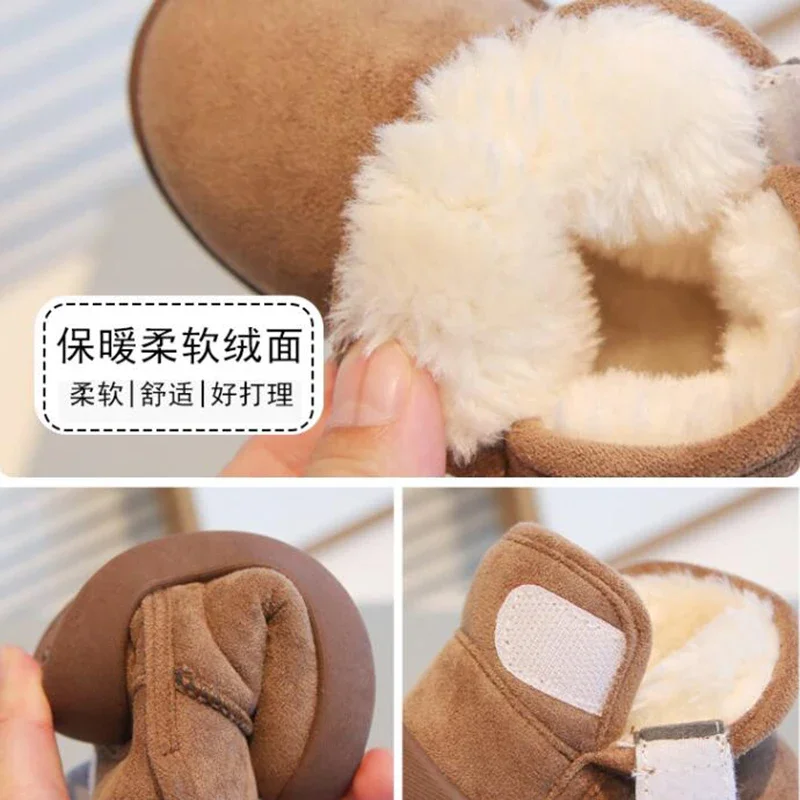 Winter New Kids Snow Boots Non-slip Warm Girls Cotton Shoes Infant Boys Short Boots