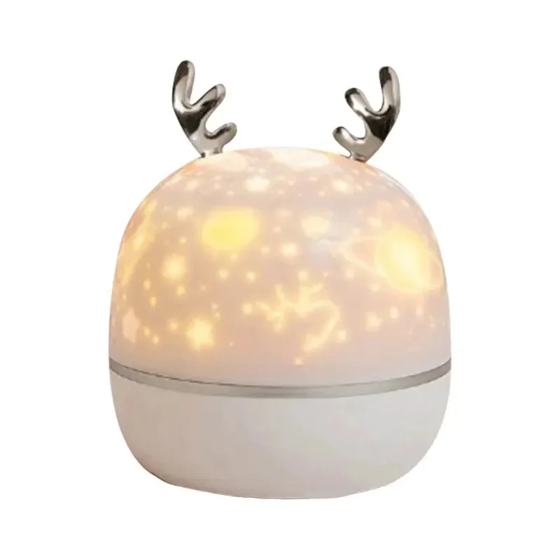 360 Degree Rotating Deer LED Projection Lamp 8 Projection Films for Kids Gifts Bedroom Home Decor Night Light For Kids Gifts