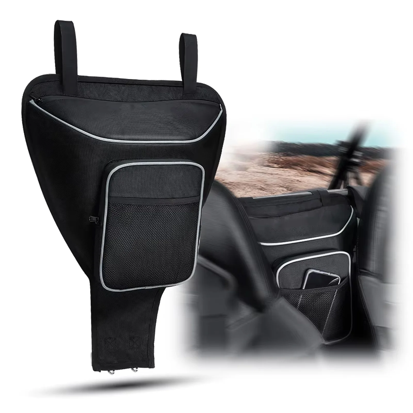 

UTV Center Storage Bag 1680D Oxford Cloth Waterproofing Mesh Pocket Replacement for Polaris RZR XP 1000 Turbo 570 800 900 S 800