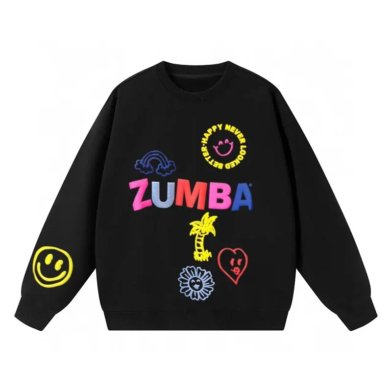 Zumba 2024 Autumn New Long-sleeved Sweater Polo Shirt Navy Blue Black Men's and Women's Sports and Fitness Clothing