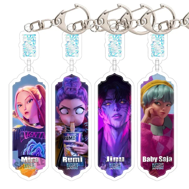 Hot Kpop Demon Hunters Huntrix Saja Boys Keychains for Accessories Jewelry Rumi Zoey Jinu Mira Sold My Soul Keyrings Fans Gifts