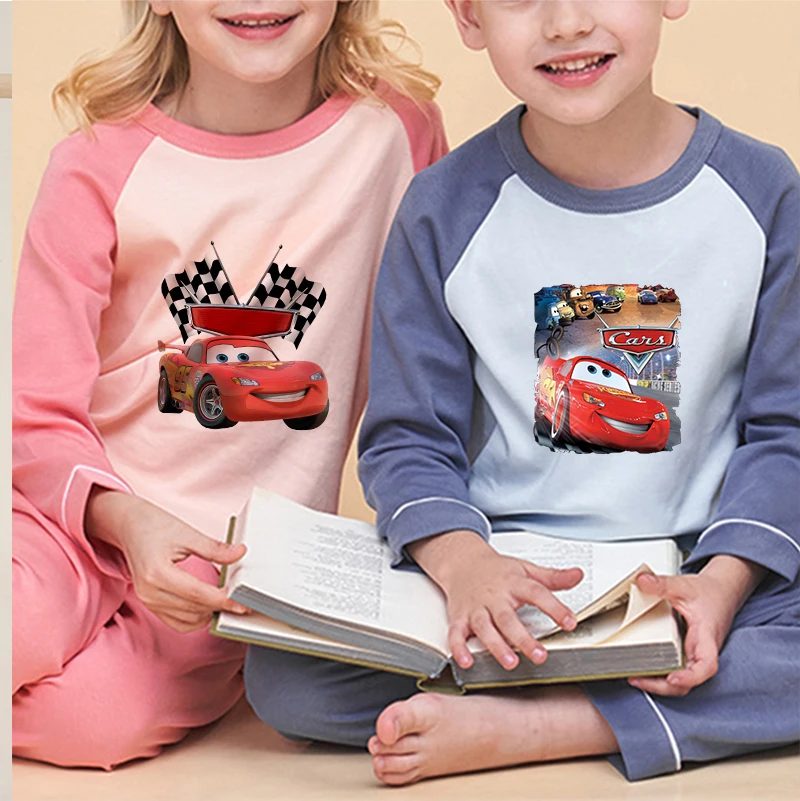 Disney Pixar Cars Lightning McQueen 100% Cotton Kids Pajamas Sets Baby Boys Clothes Pijamas Cartoon Long Sleeve Tshirt+Pants