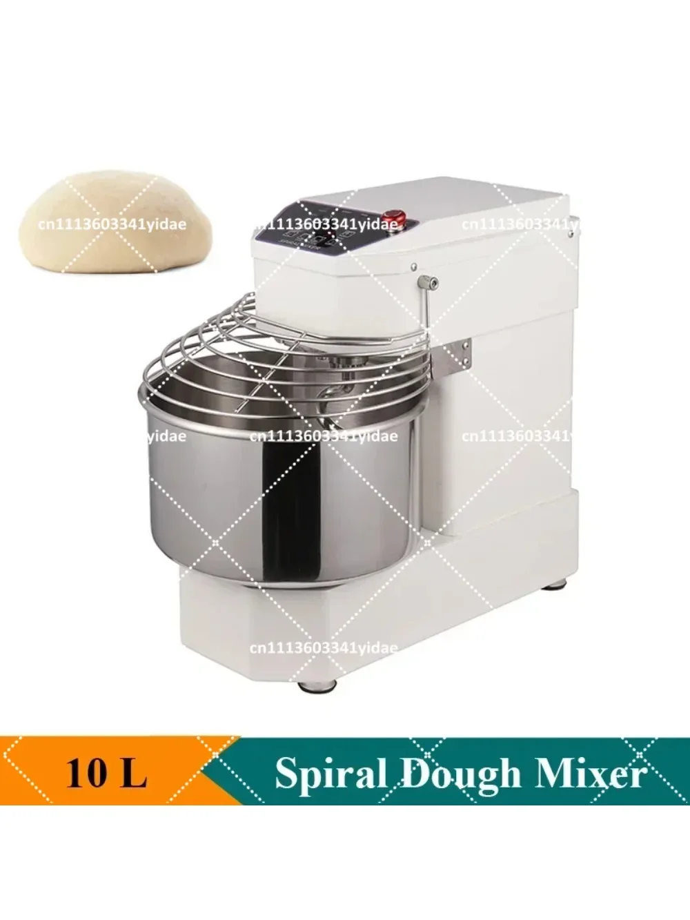 10L Dough Mixer Kitchen Spiral Flour Kneading Machine with Touch Screen Panel Easy Operation