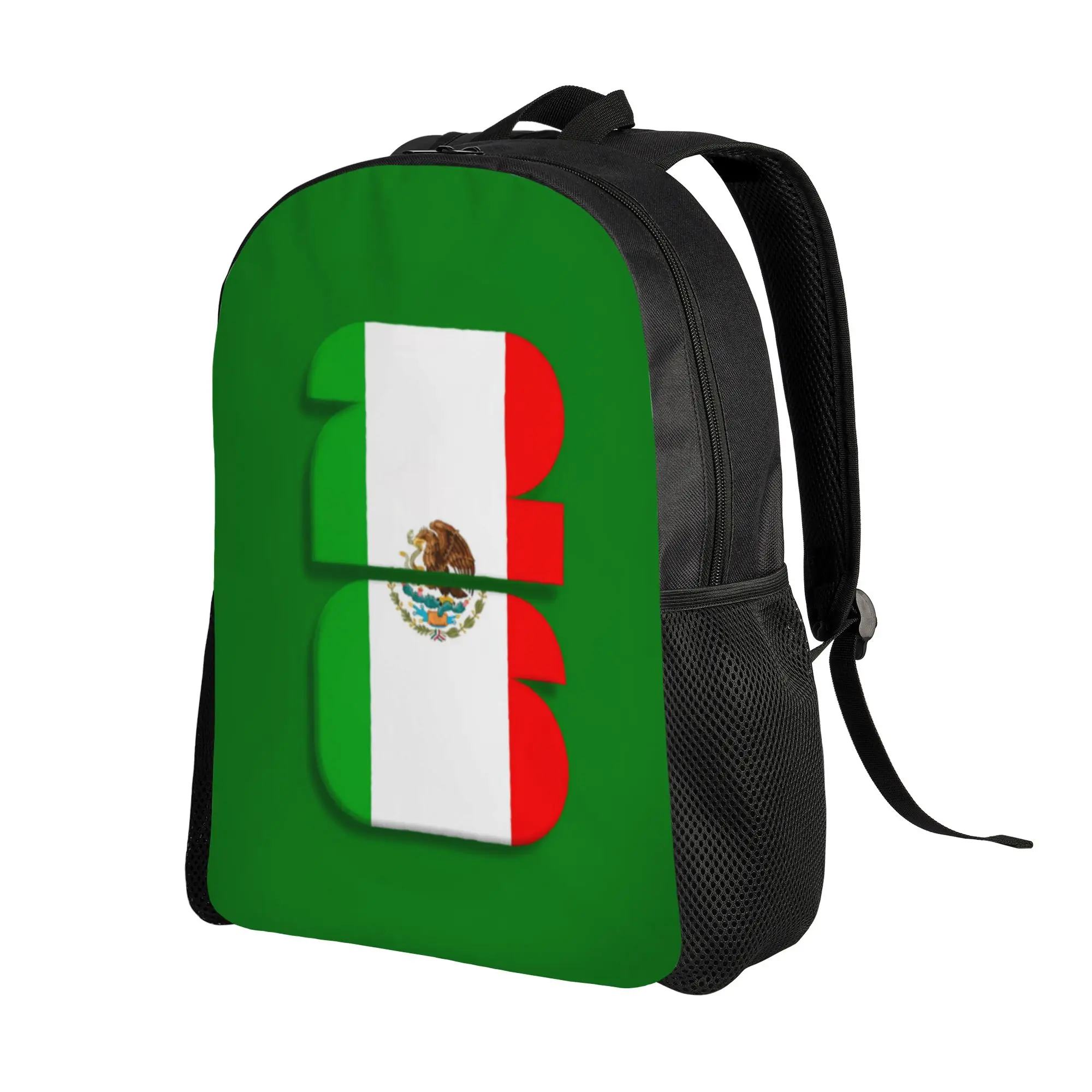 Backpack Back to school season Mexico Eagle Coat of Arms Flag Inside Number 26 Green Country Art  Dual-Use Backpack