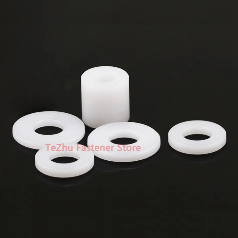 M3 M4 M5 M6 M8 M10 White POM Bushing Washer Round Hollow Unthread Standoff Spacer Sleeve Insulated Plastic Gasket Length 1-20mm