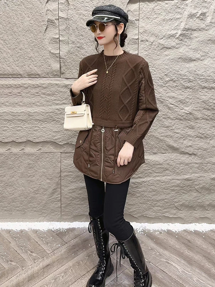 Max LuLu Winter Fashion Clothes Womens Luxury Loose Zipper Design felpe imbottite lavorate a maglia da donna Casual Warm O Neck felpe