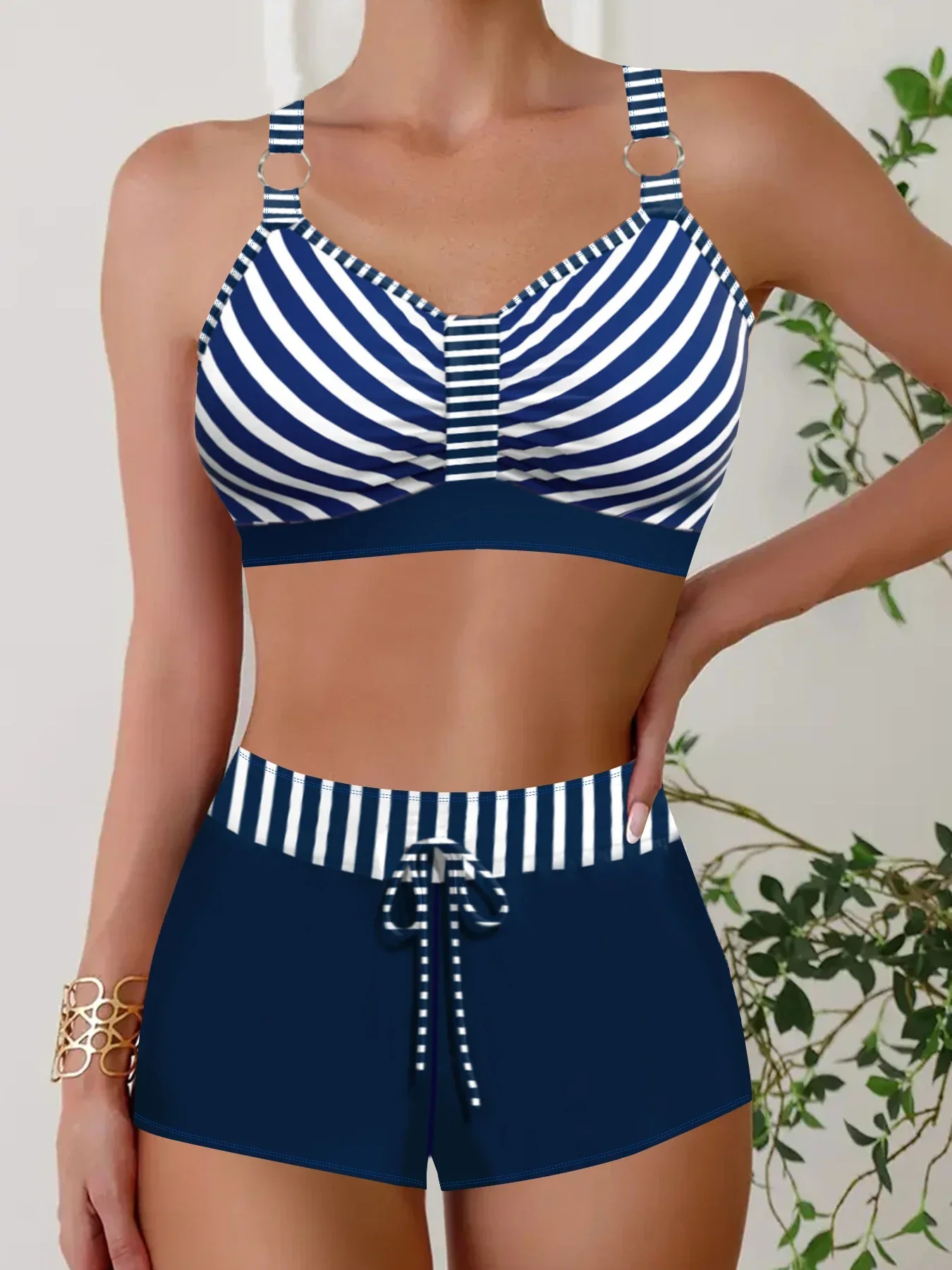 

Women's Sexy Casual Vacation Style Swimwear Straps Adjustable Arrowhead Printed Bikini Swimsuit Set S-6XL
