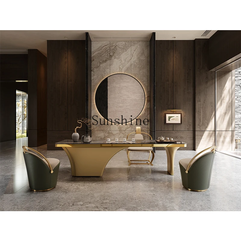 

Rock slab tea table modern office tea table design