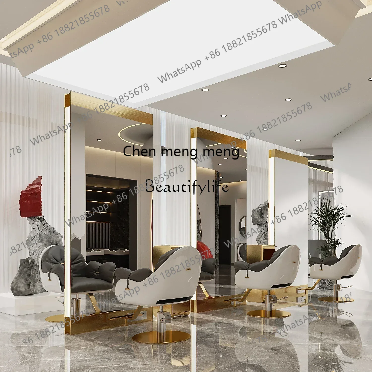 New arrive New barber shop mirror single-sided double-sided hair salon special wall trendy hair cutting perm and dyeing mirror