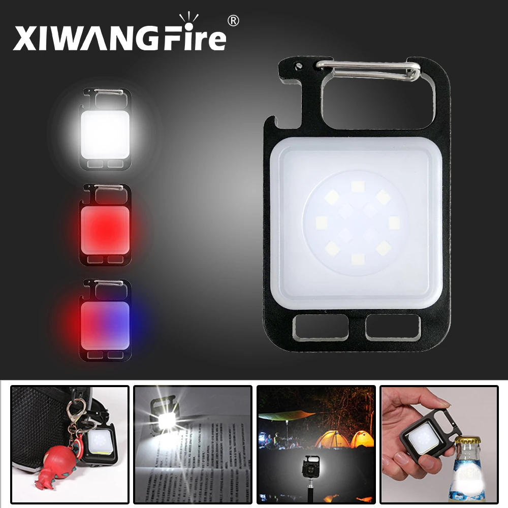 Multifunctional Mini Glare COB Keychain Light USB Charging Emergency Lamps Strong Magnetic Repair Work Outdoor Camping Light