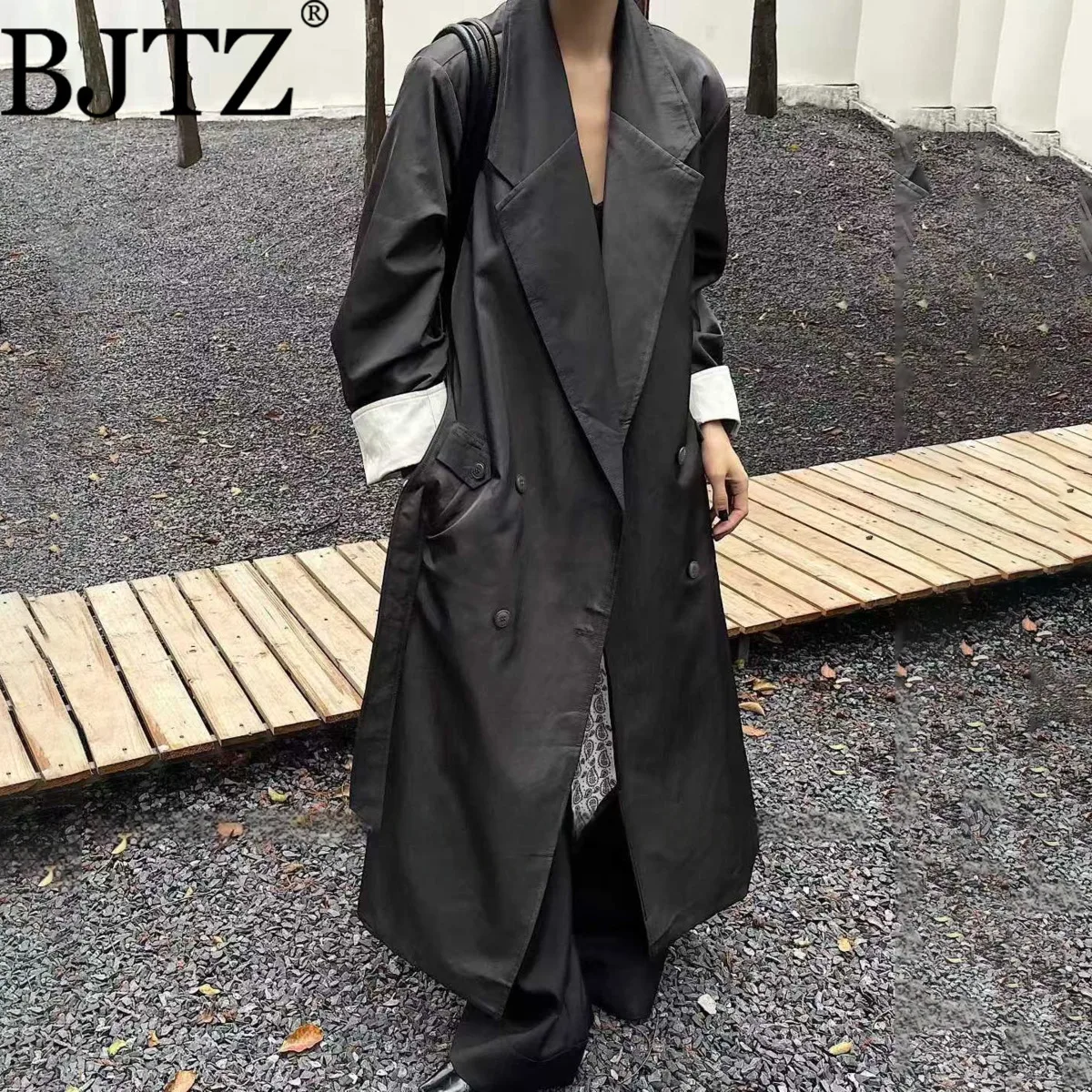 

BJTZ темпераментная свободная ветровка для женщин, весна-осень 2023, новое офисное женское пальто с регулируемой талией