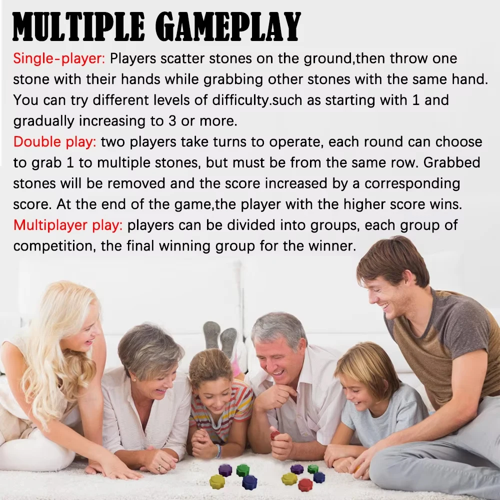 Gonggi Korean Game Set Gonggi Stones Catching Toy Fun Family Board Games Gong-gi Calamari Game Stress Relief Toys Children Gifts image 2
