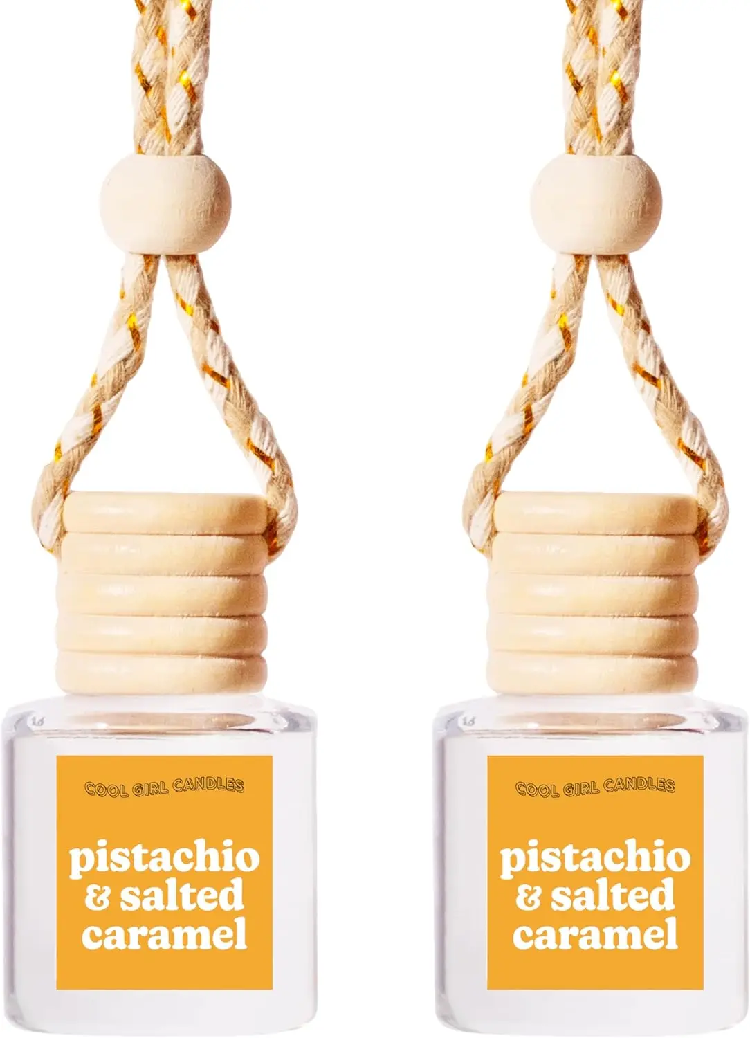 Ambientador Colgante para Coche con Aroma a Pistacho y Caramelo Salado - Difusor de Aceites Esenciales para Aromaterapia en Automóviles
