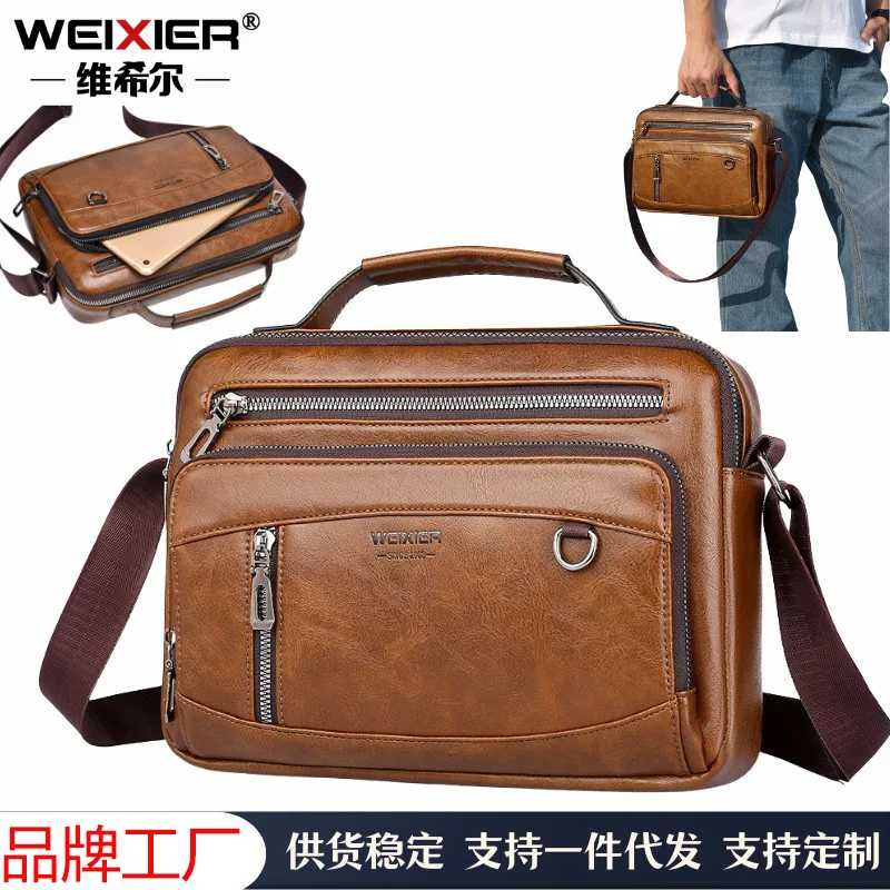 

Рюкзак для отдыха и пригородных поездок, сумка через плечо на одно плечо для мужчин, ручная работа, горизонтальная простая сумка большой вместимости для мужчин