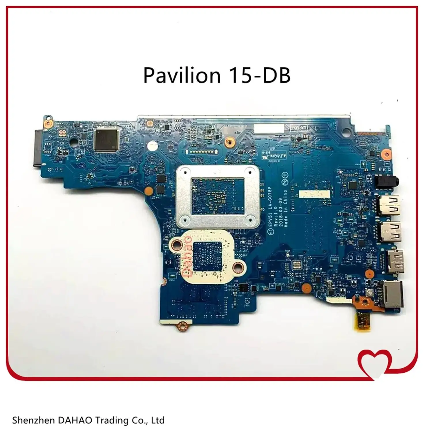 For HP 15-DB   motherboard With A9 CPU A6-9225 DDR4 EPV51 LA-G078P L20478-601 L20478-001 Mainboard 100% Fully Tested