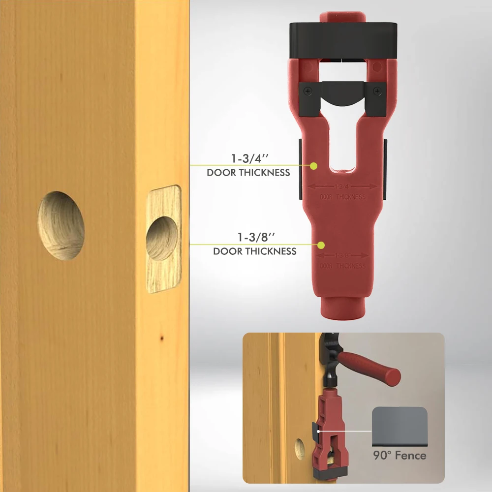 Ball Lock Hole เปิด + ประตู Latch Mortise เครื่องมือประตูล็อคชุดติดตั้ง Fit 1-3/4 "หรือ 1-3/8" หนาประตูสําหรับไม้ประตู