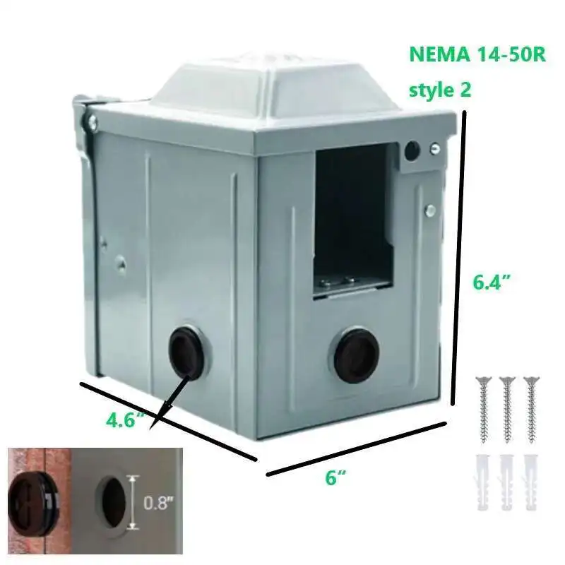 NEMA 14 50 TT-30R Power Outlet Panel 50A IP66 Waterproof Dustproof EASY To Install Outdoor Connector For RV Boat