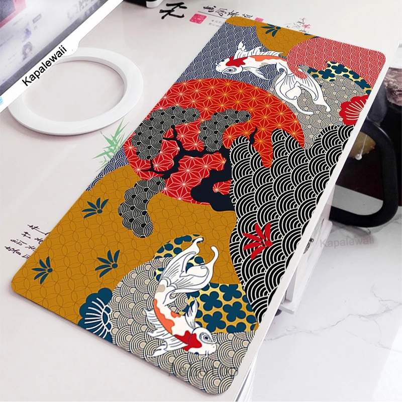 Tapis de souris en caoutchouc pour PC Gamer, Mountain Serkos, Art de style japonais, Polymère de souris, Vitesse de jeu, Tapis de clavier, Bureau