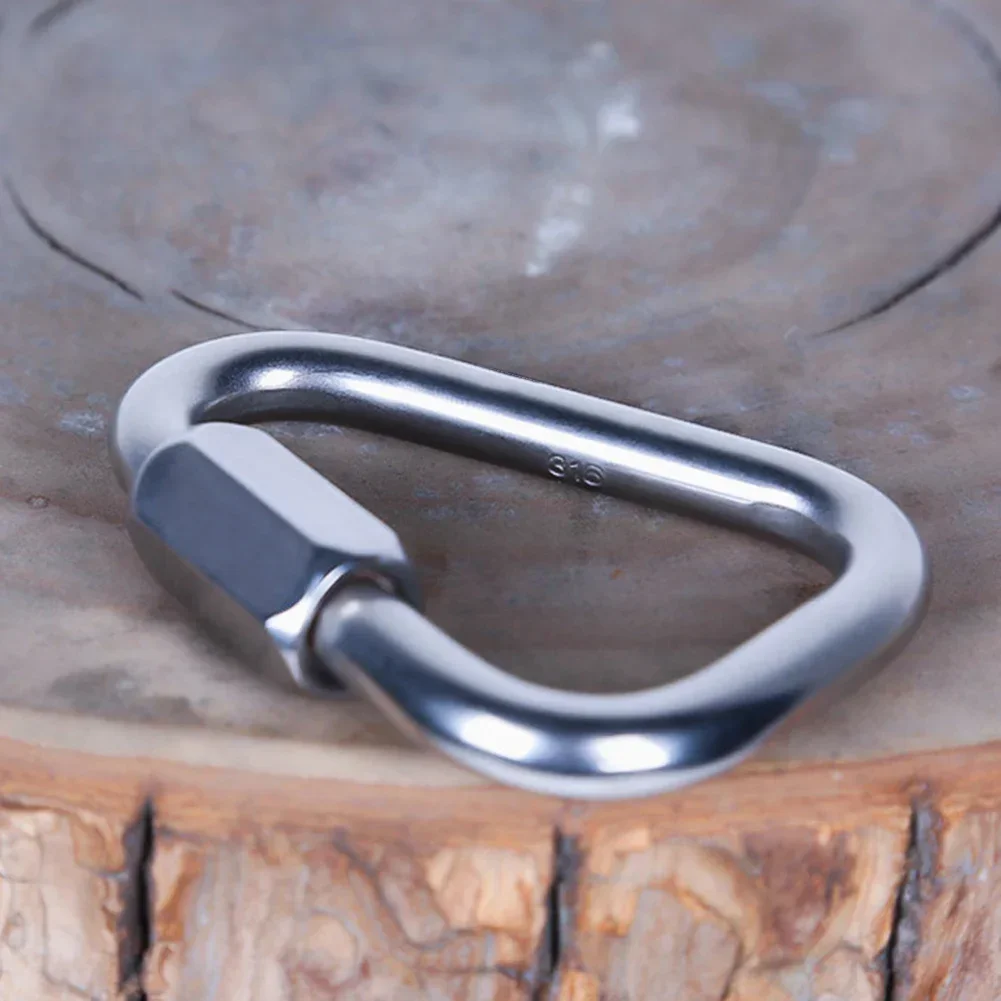Mosquetón triangular con hebilla de escalada, gancho rápido, bloqueo de conexión de seguridad, bloqueo Meilong, accesorios para escalar al aire libre y senderismo