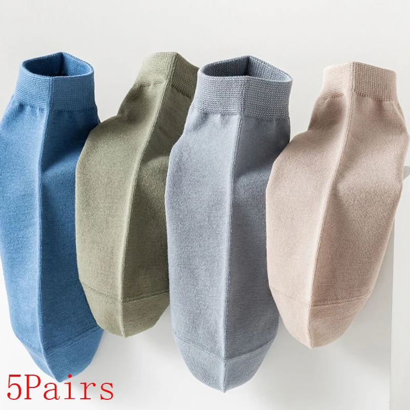 5 Pairs/Lot Men's Cotton Socks Low Tube Ankle Hot Selling New Spring Autumn Breathable Comfortable Simple Fashion Street Socks