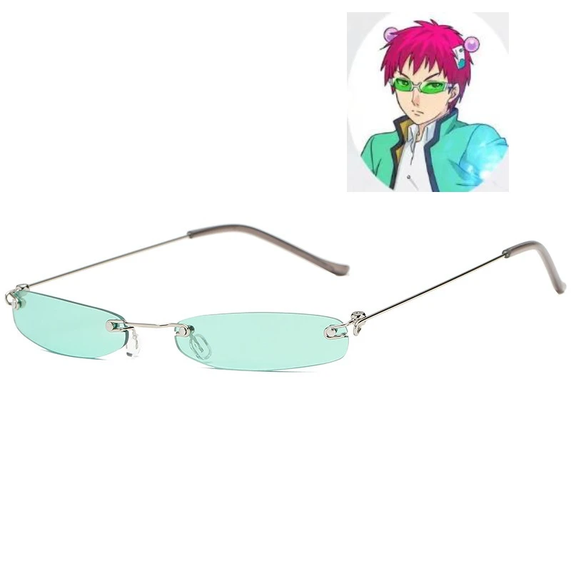 Saiki Kusuo accesorios para el cabello gafas la vida desastrosa de Saiki Kusuo gafas de Cosplay verde accesorio de Cosplay diario Anime