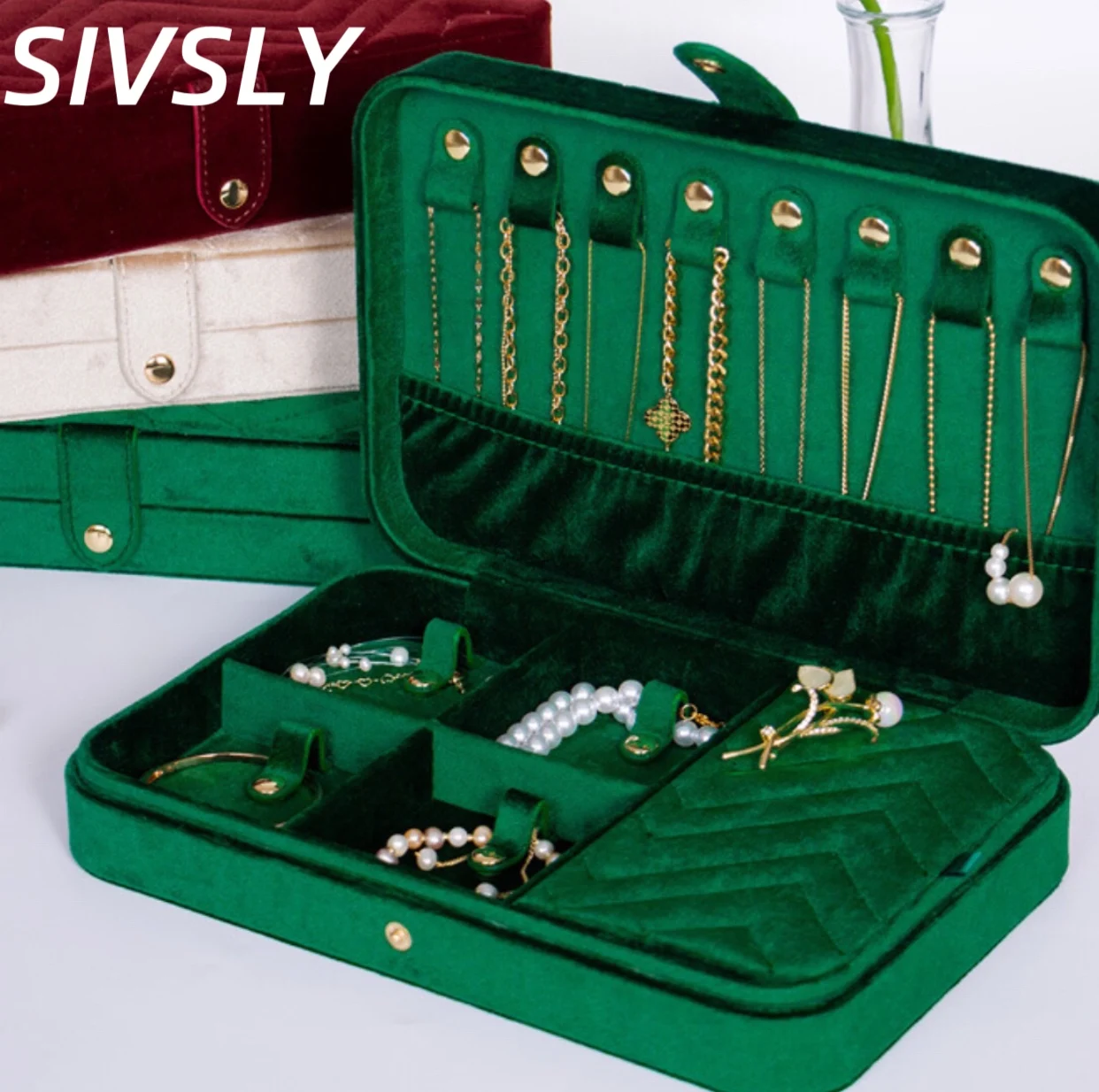 

Элегантная дизайнерская шкатулка для хранения украшений, большая вместительная коробка для аксессуаров в винтажном стиле, европейский дизайн, бархатная отделка для серег.