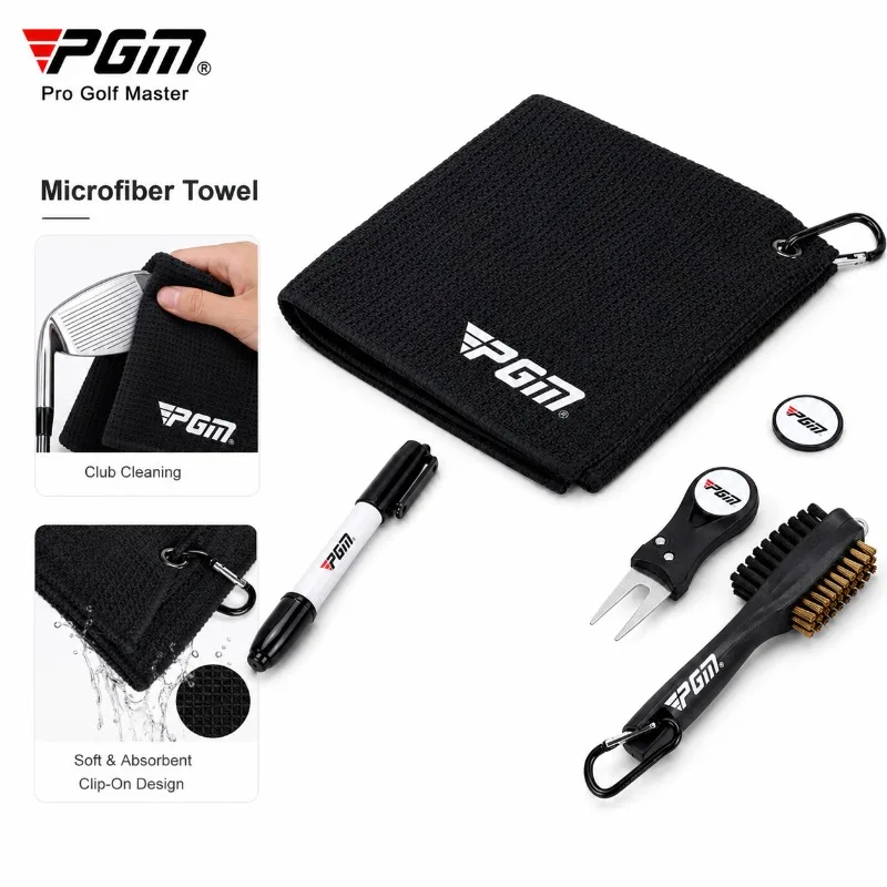 PGM Golf Club Cleaning Kit Microfiber Towel Groove Brush Divot Repair Tool Ball Line Marker Pen Accessories Set SZ009 - view 4