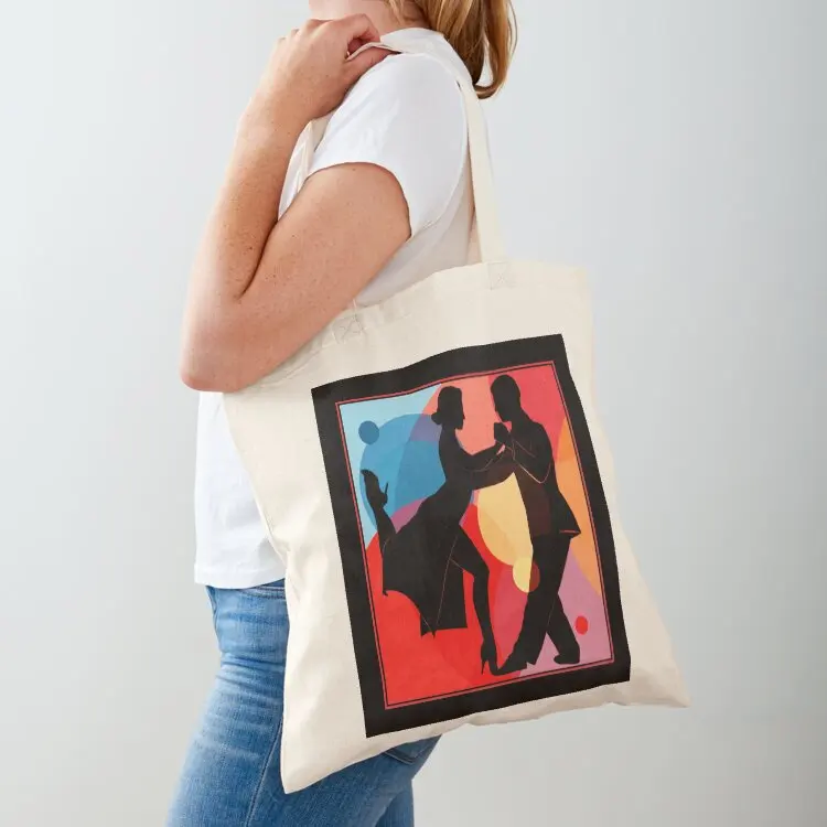Silueta de pareja de baile de tango argentino haciendo un bolso de mano Boleo bolso de compras bolso de compras de mujer bolso reutilizable plegable