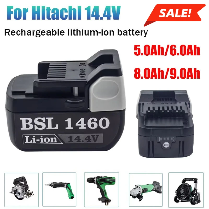 

for Hitachi 14,4 v 9.0Ah Batería recargable de reemplazo BSL1430 bsl1430 CJ14DSL BSL1440 CR14DSL BSL1415 batería de herramienta