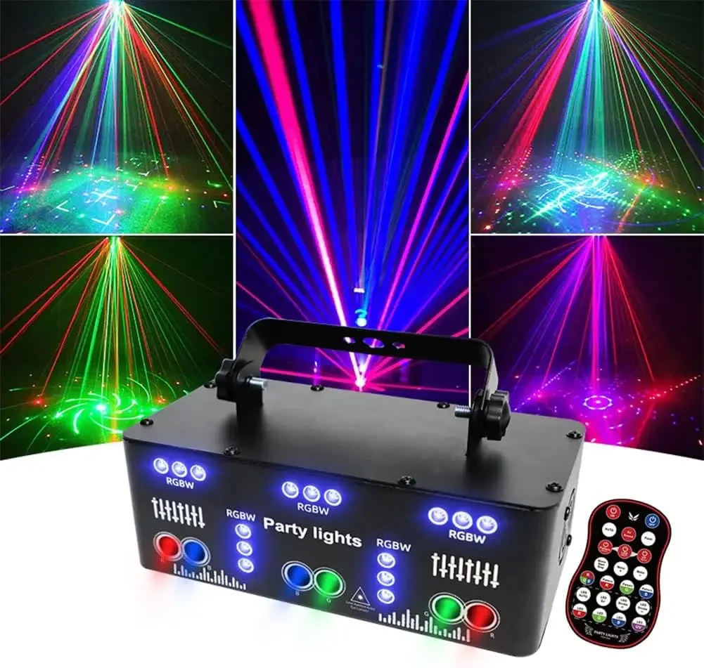 New 21 Lens LED Stage Lamp DJ Projector Strobe Effect  Laser Lights Party 21 Eyes Disco Light For Night Club Bar KTV Lighting