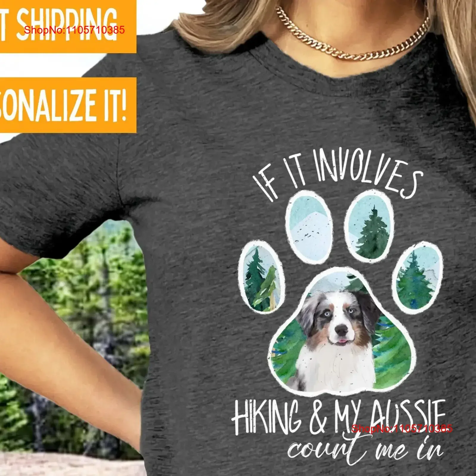 Personalized Austrailian Shepherd for Hiker Explore T Shirt Adventure Aussie Lover Dog Mom Camping Women Sticker vintage