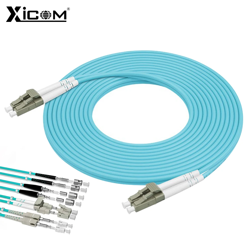 Xicom 10G OM3 Fiber Optic Patch Cable (Carrier Grade), Duplex 3.0mm, LC/SC/FC/ST Ports, 50/125μm Multimode Riser