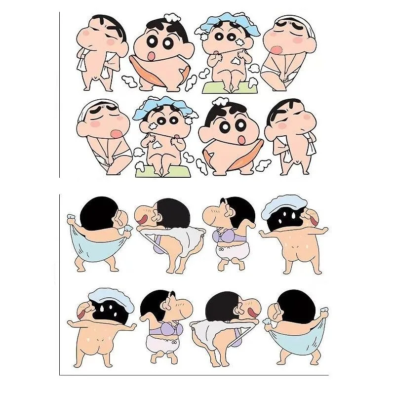 크레용 신짱 만화 창의적인 타일 스티커, 고채도, 개성있는 화장실 방수 강력 스티커 썸네일 2