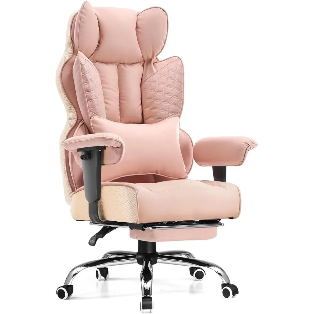 

Desk Office Chair 400LBS Big and Tall Office Chairs Ergonomic Gaming Chairs with Wide Seat Leather High Back Chair with Foot Re