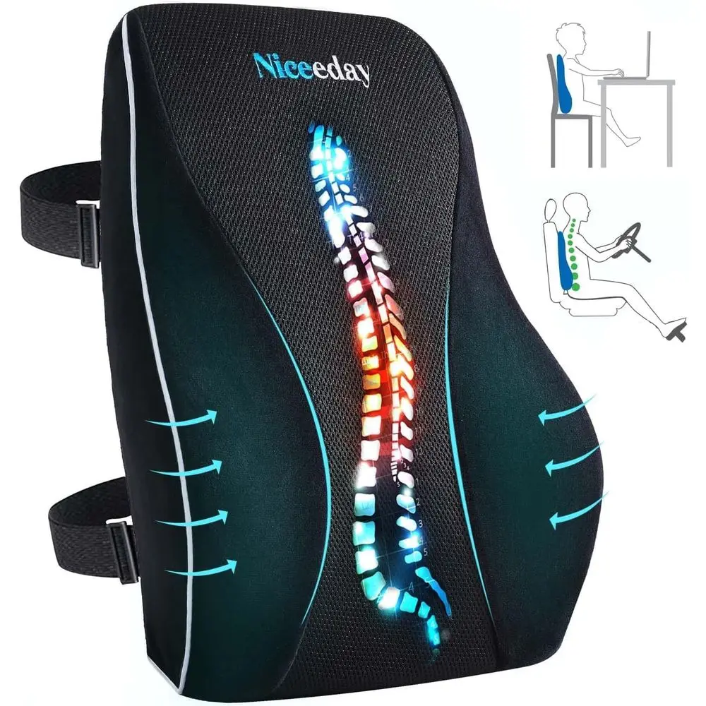 

Ergonomic Lumbar Support Cushion for Office and Gaming Chairs, Desk Chair Back Support Pillow for Lower Back Pain Relief