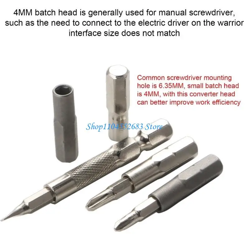 

Y6GD 1/4 to 4mm Screwdriver Adapters 6PCS 6.35mm to 4mm for Easy Conversion and Broad Application in Repair and Assembly