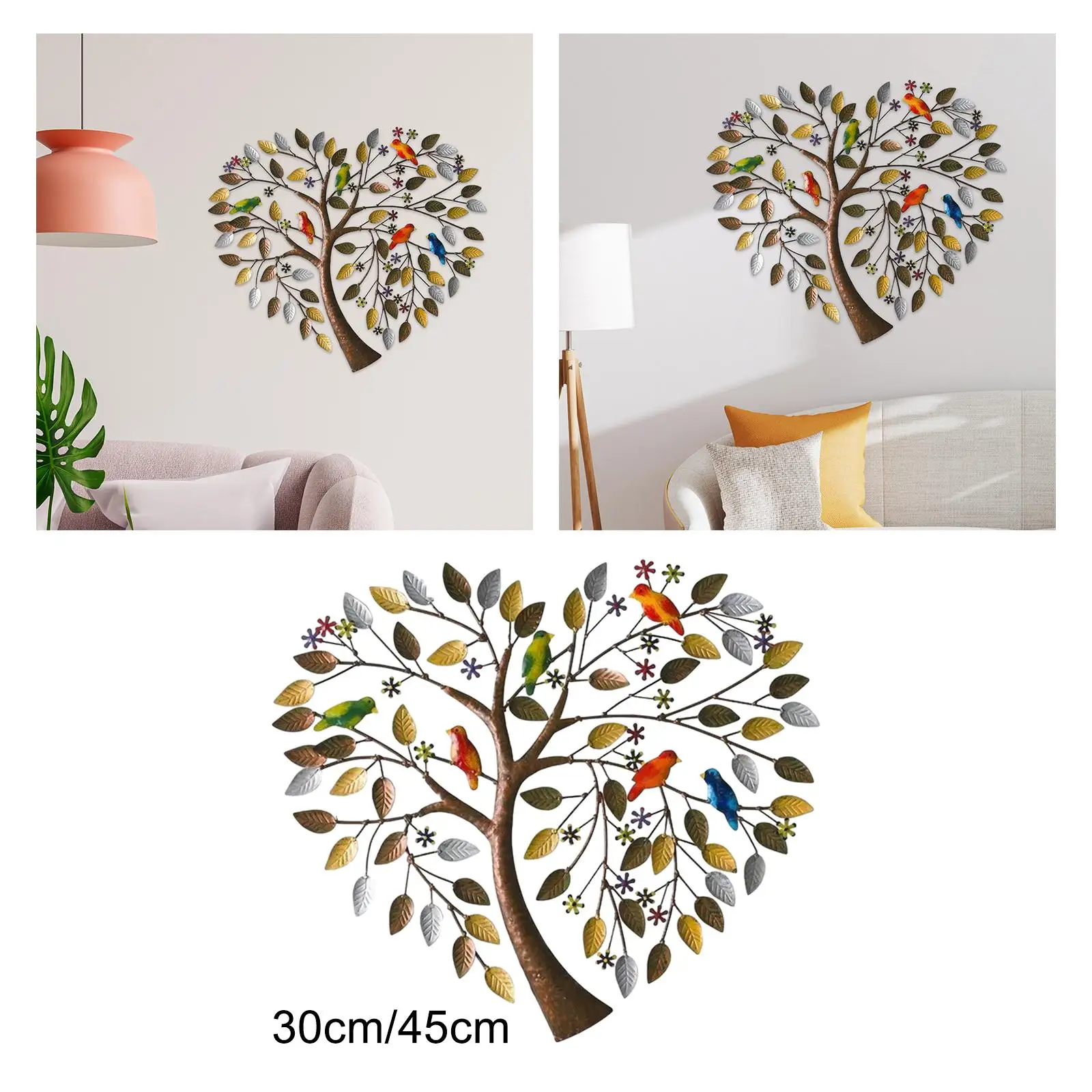 

Металлическое настенное дерево жизни, художественное украшение для вечеринки, домашнего декора комнаты