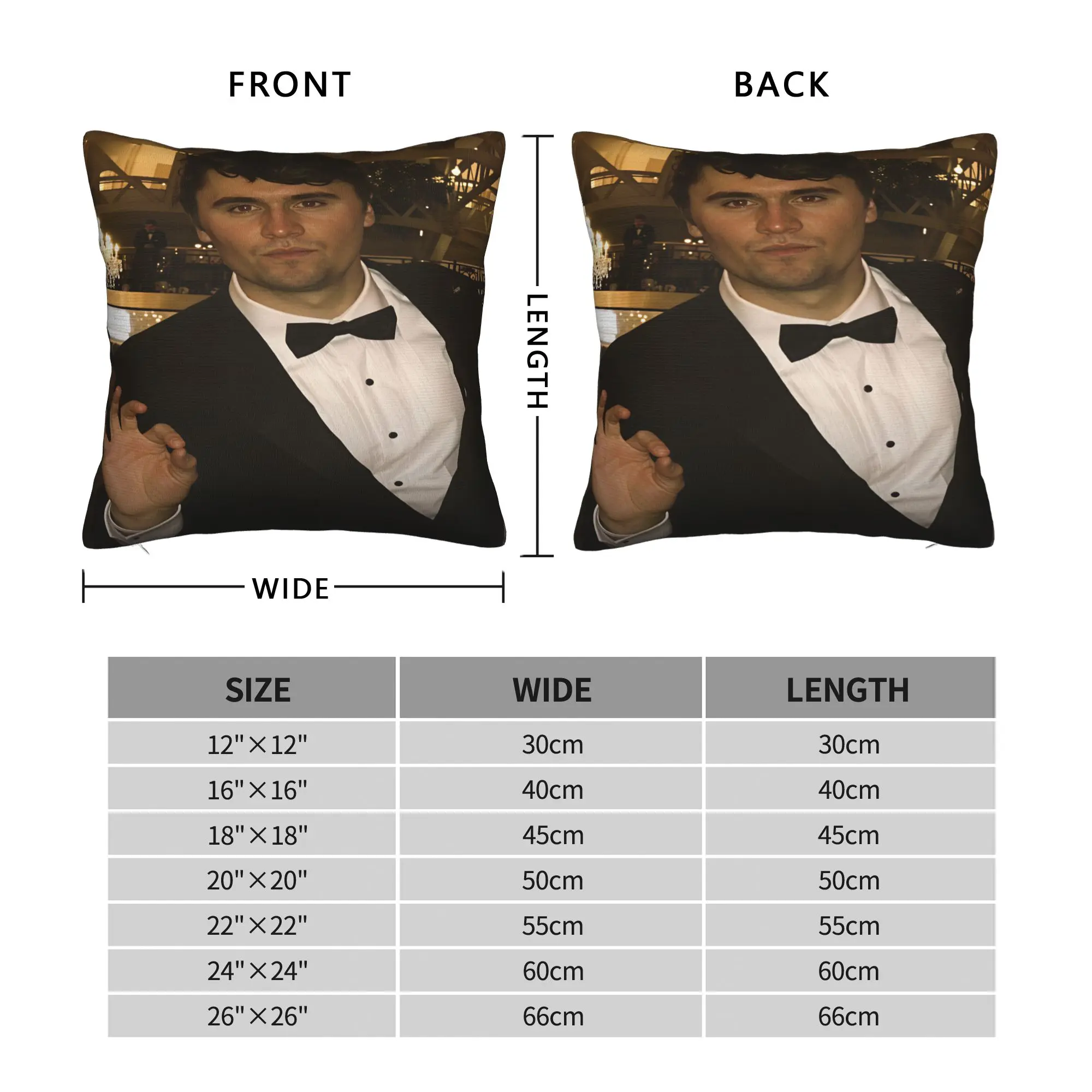 Pillow Cover Charlie Kirk Gala Tuxedo  Fashion Pillow Case For Office Car Home Decor Pillowcases