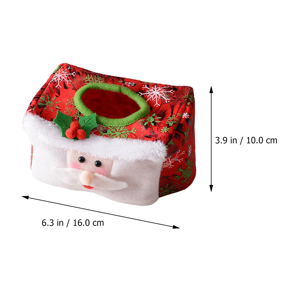 

2Pcs Xmas Ornaments Tissue Holder Material Easy to Use Convenient Festive Design Home Tissue Cover Decor