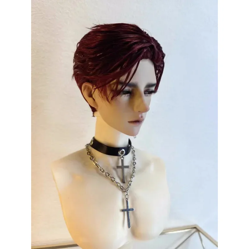 La parrucca della bambola BJD è adatta per 1/3 di zio, seta ad alta temperatura, acconciatura modificata a mano, separazione laterale dei capelli, tutto ragazzo