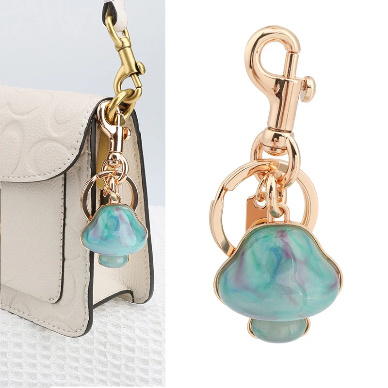 Mushroom-shaped Decorative Pendant Accessories for Coach Handbag Heart Shape Keychain Bags Attachment Parts Women's Gift