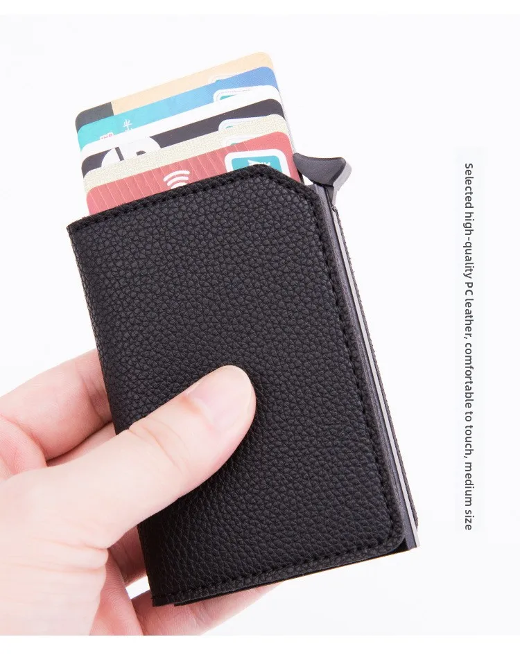 

Новый RFID-кошелек из алюминиевого сплава с мягкой поверхностью, вертикальный, однотонный, для молодых мужчин и женщин