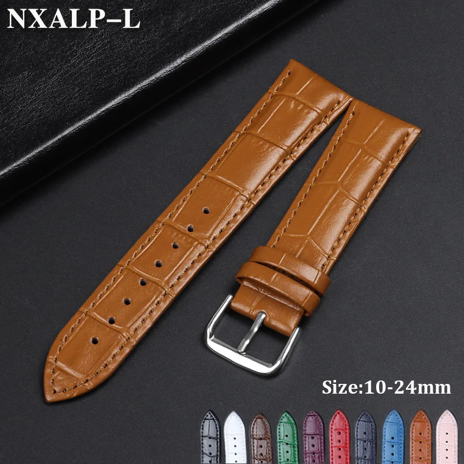 Vintage Watch Strap 12 13 14 15 16 17 18 19 20 21 22 23 24mm Cowhide Watchband Men Women Smart Watch Strap Accessories Bracelet