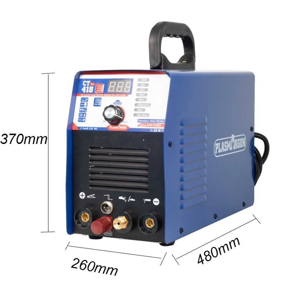 PLASMARGON CT418P 3 in 1 Plasma Cutter/TIG/MMA Welder Machine Pilot Arc CNC Pluse Digital