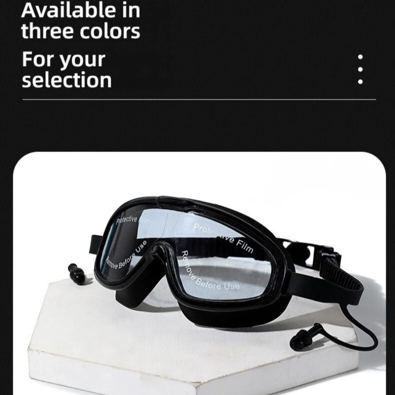 2024 Schwimmbrille mit großem Rahmen für Erwachsene und Kinder, hochwertige Antibeschlag-Schwimmbrille, wasserdichte HD-Schwimmbrille, Schwimmausrüstung