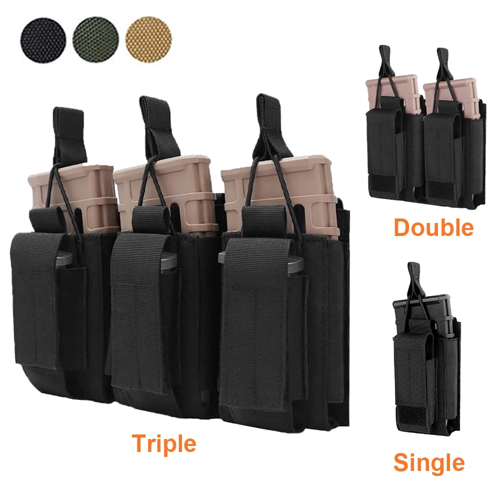 Tactical Molle Magazine Pouch Tactical Pouch Single/Double/Triple Rifle Pistol Mag Pouch 2-Layer Cartridge Holder for M4 M14 M16